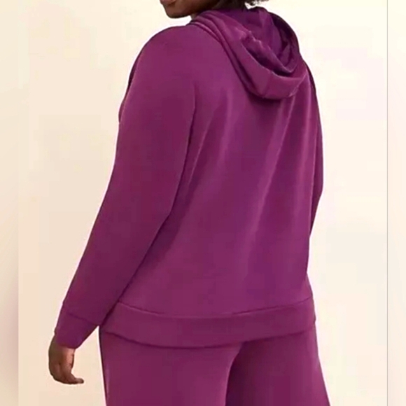 3X TORRID Modal Blend Plum Cupro Active Hoodie Sweatshirt - Picture 4 of 8